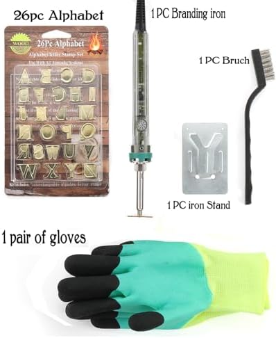 5/8" 26Pcs Wood Burning Letter Kit with 60W Electric for Wood Leather,Tea - Image 2