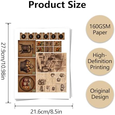 XINPOCUT Steampunk Folding Folio Junk Journal Kit,Folio Booklet Craft Kit, Junk Journal Kit, Scrapbooking Supplies, Journaling Decor, Mini Folio Writer Folder Project, Arts & Crafts Gifts - Image 3