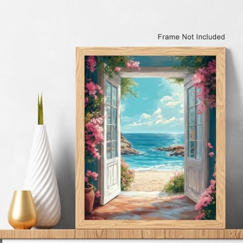 Natuyalo Paint by Numbers Kit for Adults Beginner Beach Landscape, Adult Paint by Number Kits on Canvas, Sea Scenery DIY Acrylic Painting by Numbers for Adults, Perfect for Home Wall Decor 16x20 inch - Image 3