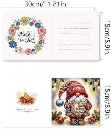 DIY Diamond Greeting Cards Set, 5D DIY Diamond Art Painting Festival Style Greeting Card, DIY Christmas Card Making Kits for Family Friends Handmade Gift-#02-6PC Goblin - Image 2