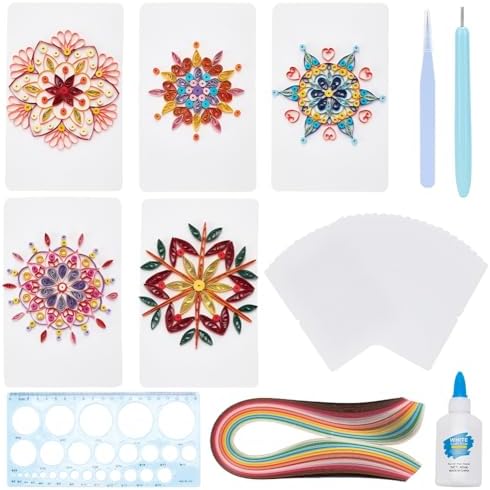 WEBEEDY 20 Sets Paper Quilling Kits for Beginners DIY Mandala Quilling Card Making Kits with 36 Colors Strips, 20 Cards, Paper Quilling Tools and Supplies Home Room Wall Art Decor Creative Gift by WEBEEDY
