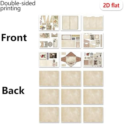 XINPOCUT Trifold Folio Mini Project,Folio Booklet Craft Kit, Junk Journal Kit, Scrapbooking Supplies, Journaling Decor, Mini Folio Writer Folder Project, Arts & Crafts Gifts - Image 5