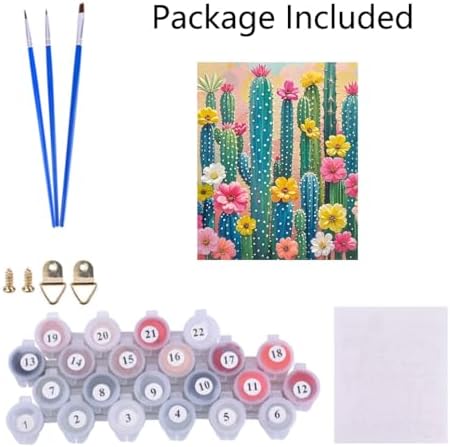ACIOPPL Paint by Numbers for Adults Beginner Cactus Succulents 16 x 20 Inch - Image 6