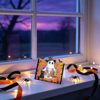 6PCS Halloween Easel Diamond Art Greeting Cards Kit - Image 5