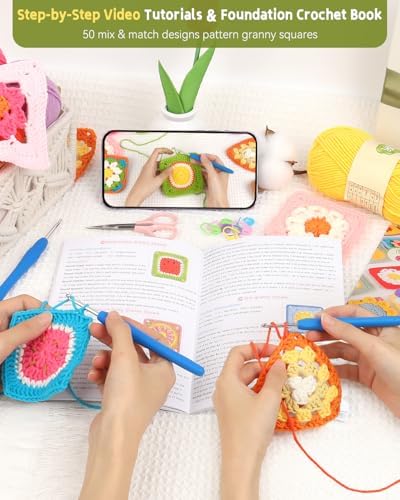 Katech Crochet Kit for Beginners-Crochet Kit for Adults w/Video Tuturials - Image 4