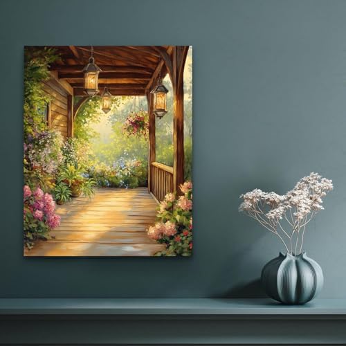 Banket Paint by Numbers Kit for Adults Beginner Landscape DIY Painting Kits for Adults Flowers Easy Adult Paint by Number Kits on Canvas Color by Numbers for Gifts Home Wall Decor 16x20 Inch - Image 2