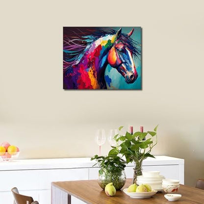 TUMOVO Adults Beginner Horse Paint by Number Kit DIY Acrylic Painting for Adults & Kids Abstract Arts Craft Framed 16 x20 Inch - Image 2