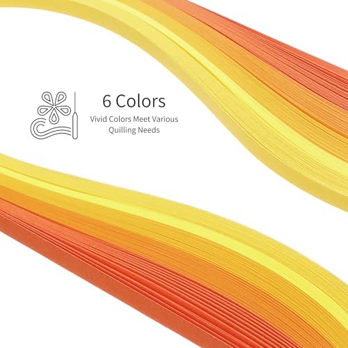 MECCANIXITY Paper Quilling Kit, 21.3 Inch 3mm Paper Quilling Strips with Blue Pen for Beginners DIY Hand Crafts Teaching Tools Flower Decoration(Yellow, Pack of 120) - Image 3