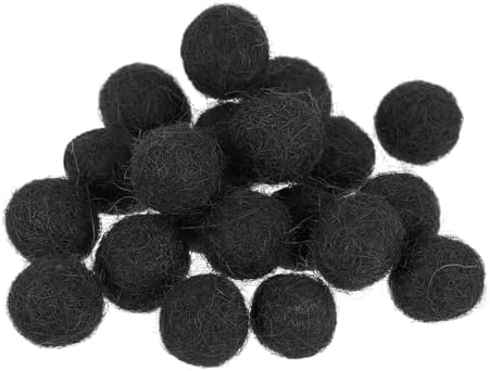 PATIKIL Wool Felt Balls Beads Wool Felting Pom 1cm 10mm Black for Home Decor DIY Crafts Handcrafts Project Pack of 20 by PATIKIL