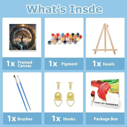 Tree of Life Paint by Number, Paint by Numbers Kit for Adults 10x10 Inch - Image 4
