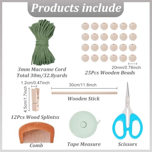 FREEBLOSS Macrame Leaves Kit: Woven Leaf Wall Hanging & Photo Holder - DIY Macrame Kit for Adults - Boho & Modern Farmhouse Style - Image 2