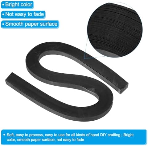 PATIKIL 120pcs Quilling Strips Paper 3/8"(10mm) 54cm Origami Paper Quilling Strip for Art DIY Hand Craft Christmas, Black - Image 3