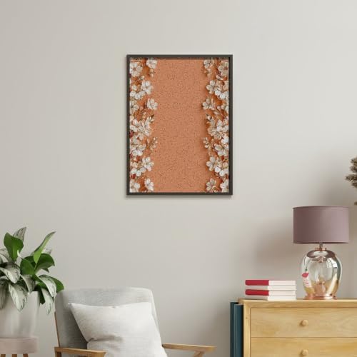 Bozfoxa Paint by Numbers Kit for Adults Beginner Orange Floral Frame - Image 4