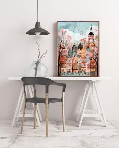 5DDIYART Paint by Numbers for Adults Beginner, London Paint by Number Kits on Canvas Without Framed,Paint by Easy Acrylic Painting Home Wall Decor 16x20inch - Image 2