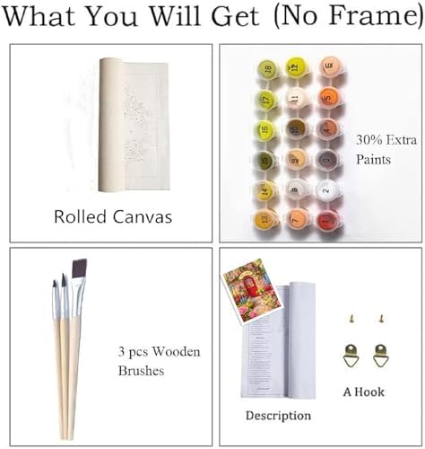 ZRIZQ Flowers Paint by Numbers Kit for Adults Beginner,Garden,16x20 - Image 4