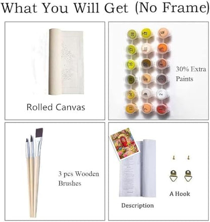 ZRIZQ Flowers Paint by Numbers Kit for Adults Beginner,Garden,16x20 - Image 4