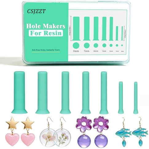 35Pcs Hole Maker for Resin 7 Sizes Drill-Free Silicone Inserts for Epoxy by csjzzt