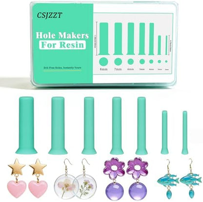 35Pcs Hole Maker for Resin 7 Sizes Drill-Free Silicone Inserts for Epoxy by csjzzt