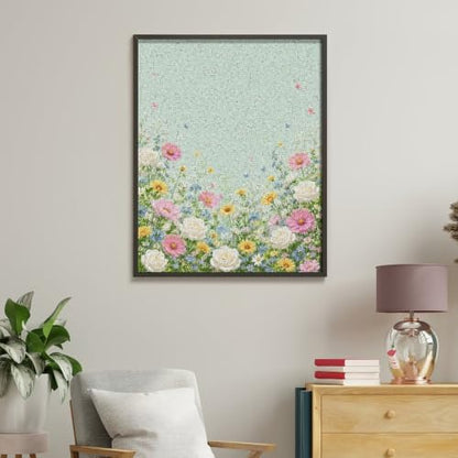 Paint by Numbers Kit for Adults Beginner Art Decor Mint Garden Floral - Image 4