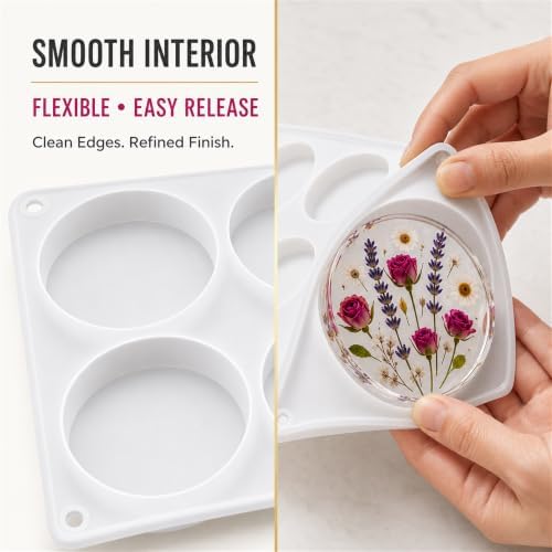 3PCS 18-Cavity Coaster Resin Molds, Round Coaster Molds for Epoxy Resin - Image 6