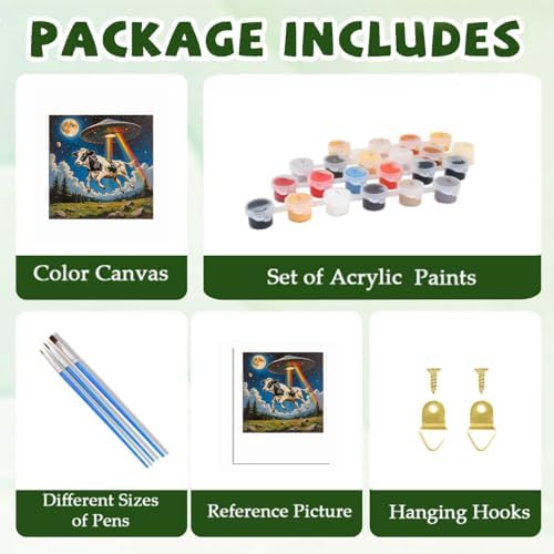 ICYANART UFO Paint by Numbers Kit for Adults, Funny Paint by Number Kits - Image 3