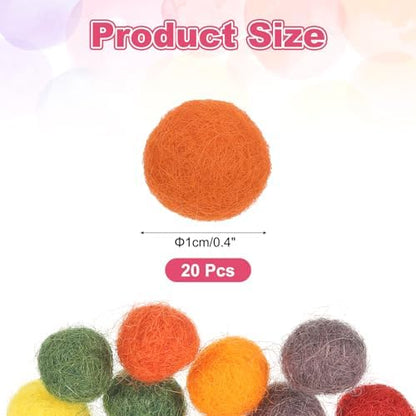 PATIKIL Wool Felt Balls Beads Wool Felting Pom 1cm 10mm Orange for Home Decor DIY Crafts Handcrafts Project Pack of 20 - Image 2