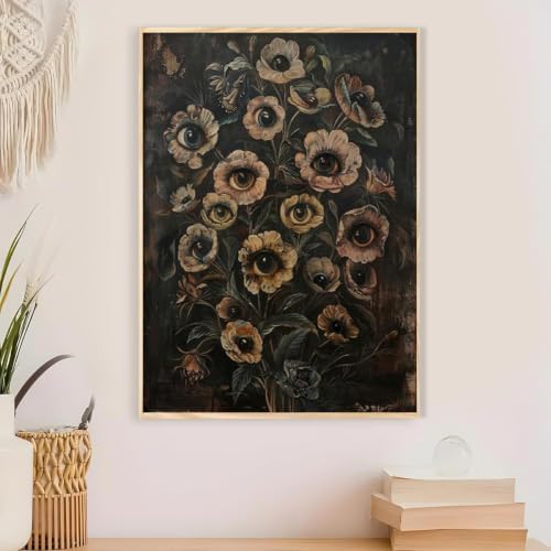 Eyes Flowers Paint by Numbers Kit for Adults Framed Canvas, Frameworkless - Image 5