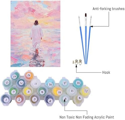 VIGEGU Beach Paint by Numbers Kit for Adults Beginner with Framed - Image 5