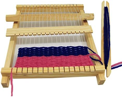 Healifty DIY Handloom Weaving Loom Kit for Kids 2 pcs Wooden Hand Knitting Toys for Beginners Creative Craft Tool to Make Belts Scarves Accessories Ages 36 Months - Image 7