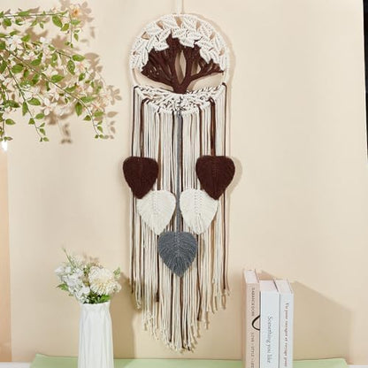 FREEBLOSS Tree of Life DIY Macrame Kit Leaves Macrame Tapestry Macrame Wall Hanging with Video Tutorials Macrame Wall Hanging Supplies Macrame Wall Decor for Living Room for Beginners Adults - Image 7