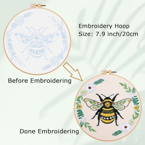 Louise Maelys Bee Embroidery Kit for Beginners Cross Stitch Kit for Adults - Image 4
