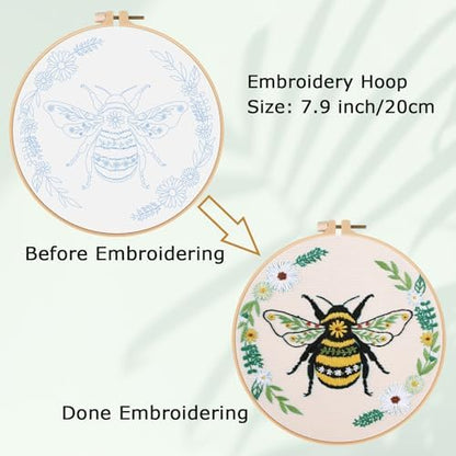 Louise Maelys Bee Embroidery Kit for Beginners Cross Stitch Kit for Adults - Image 4