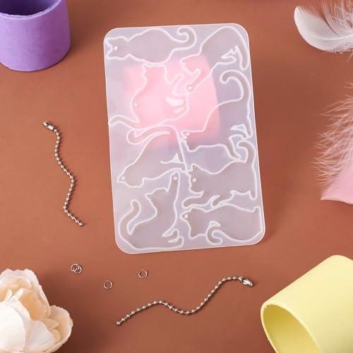 1 Set Kitten Cat Silicone Molds Cute Cat Paw Resin Molds Pet Kitten Cabochons Silicone Mold with 20pcs Ball Chains and 20pcs Jump Rings for DIY Earrings Keychain Jewelry Making Supplies - Image 7
