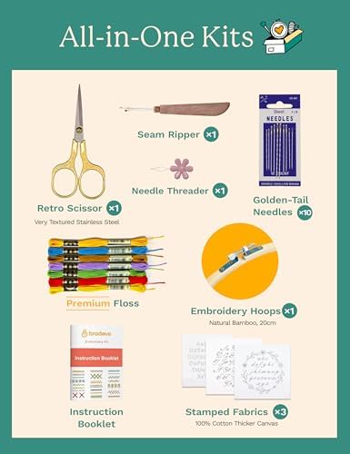 Bradove Alphabet Embroidery Kit for Beginners with Patterns - Image 4