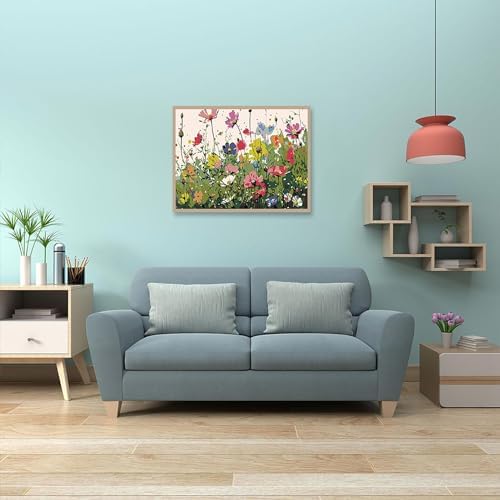 MaiMMaledy Paint by Numbers Kit for Adults Beginners 8Wx12L inch Canvas Pictures with Framed Drawing Painting Works with Wooden Triangle Easel Acrylic Pigment Flower - Image 5