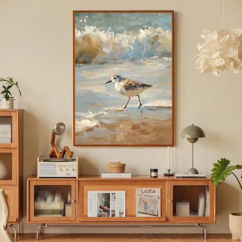 Coastal Bird Paint by Numbers Kit for Adults Framed Canvas, Frameworkless - Image 6