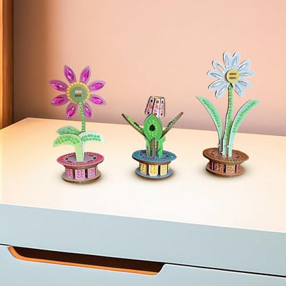 3D Wooden Flower DIY Kit with Sparkling Diamonds Layered Wood Crafts for Adults and Teens Home Decor Creative Building Project Unique Ornament Gift - Image 2