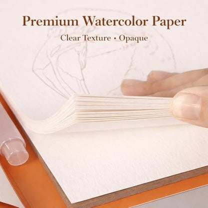 2026 Breathly Stress Relief Watercolor Books Painting Kit, All-in-One DIY Watercolor Art Kit, Paint-with-Water Portable Painting Art Book with 12-Color Pigment Dot Card & Water Brush Pen, Tri-Fold Pocket Painting Set, Relaxing Creative Kit for Beginner... - Image 4