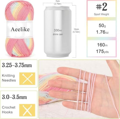 Aeelike Crochet Kit for Adults,Women Crochet Coverup,Ombre Pink Cotton Yarn - Image 5