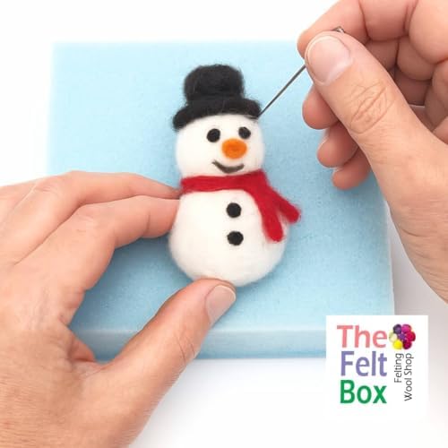 The Felt Box Needle Felting Wool – Black & White Shade Pack, 100g Carded Batts, Short Coarse Fiber for DIY Crafts, Dolls & Animals - Image 4