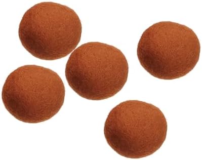 PATIKIL Wool Felt Balls Beads Wool Felting Pom 2cm 20mm Coffee Brown for Home Crafts Handcrafts Project DIY Pack of 5 by PATIKIL