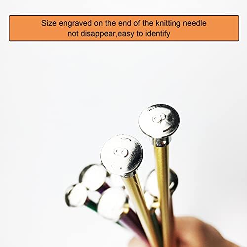 Mdoker 13.8 Inch Aluminum Knitting Needles,Colored Straight Single Pointed Metal Sweater Knitting Needle for DIY Knitting Projects,Size US 8(5mm) - Image 3