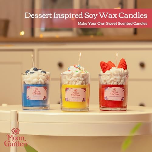 Moon Garden Candle Making Kit, Dessert Theme DIY Candle Kit for Adults, Fragrence Oils, Soy Wax Whip Cream and Toppings, The Complete Craft Set - Gift for All Loved Ones - Image 3