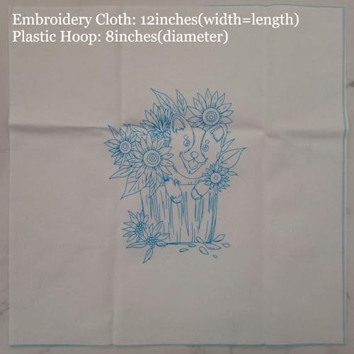 Esffaci Embroidery Starter Kit for Adult Beginner with Dog Sunflower Pattern Hand Embroidery Set with Embroidery Cloth Hoop Needle Threader Embroidery Floss and Instruction - Image 4
