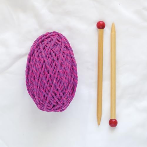 friendly loom Discover Knitting Scarf Kit Pink Violet Wool for Beginners - Image 3