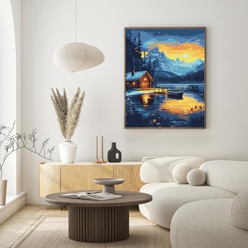 Possoco Paint by Numbers Kit for Adults Beginner, Landscape Easy Adult Paint by Number Kits on Canvas, DIY Acrylic Watercolor Oil Paint by Number for Adults Teens for Home Decor Gift 16x20 Inch - Image 7