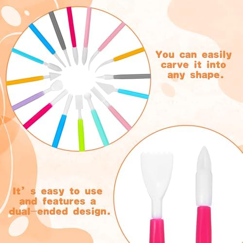 22 Pcs Clays Tools Sculpting Air Dry Clay Tools, Double-Ended Tool Kit Plastic Clay Tool for Adult Set for DIY Pottery Shaping Dotting Modeling Molding Polymer Clays Craft Supplies Accessories - Image 5