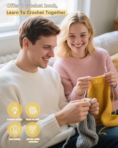 Katech Crochet Kit for Beginners w/Step-by-Step Instruction for Hat, Scarf - Image 5