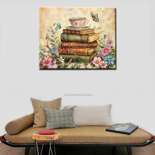 Stack Magic Book Paint by Numbers Kits for Adult Beginners,Boho Paint by Numbers Vintage Style Painting by Numbers Arts Craft Kits Canvas Drawing for Home Without Framed 16''W x 20''H - Image 2