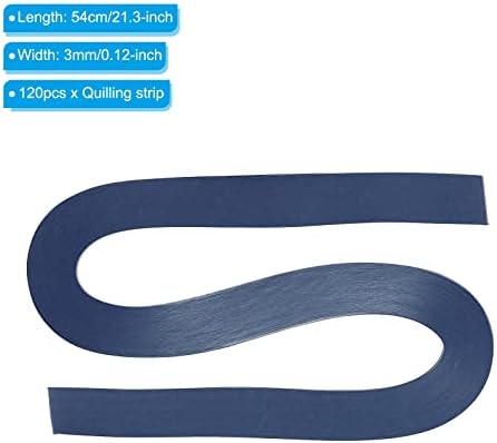 PATIKIL Quilling Strips Paper 120pcs 1/8"(3mm) 54cm Origami Paper Quilling Strip for Art DIY Hand Craft Christmas Dark Blue - Image 2